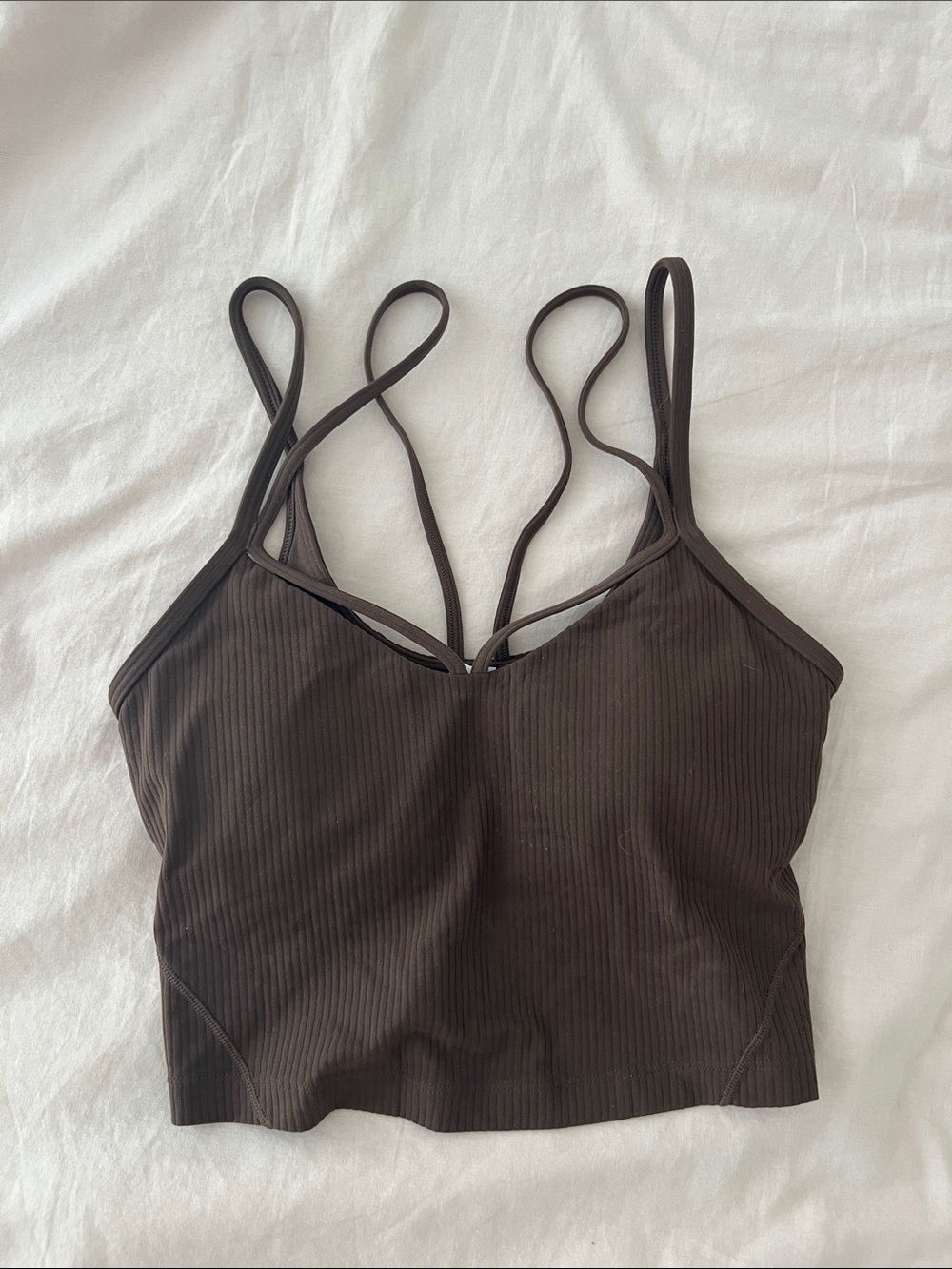 Lululemon Ribbed Double-Strap Crop Camisole (built in bra)